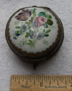 Early ENGLISH? SOFT PASTE Porcelain TRINKET BOX Ca 1810 Blue SPREAD