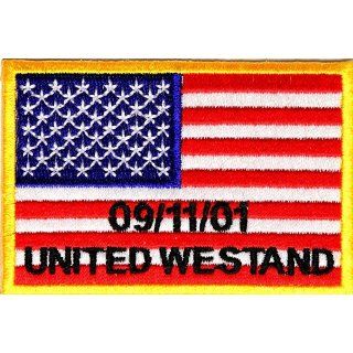 Embroidered Iron On Patch   United We Stand 9/11/01 USA