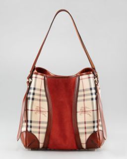 V144X Burberry Check Tote Bag