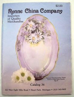 Vintage RYNNE CHINA COMPANY Catalog No. 34 Hazel Park, Michigan