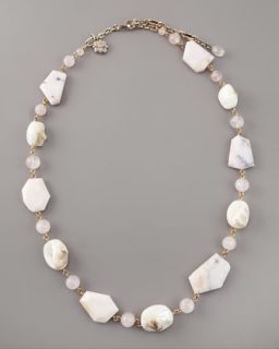 Y100L Stephen Dweck White Rose Quartz Necklace