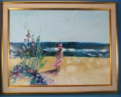 Fine Framed Original Don Hazen Oil Painting of Seascape
