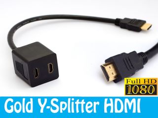  HDMI Male to Dual HDMI Female 2 Way Y Splitter Cable Adapter For HD TV