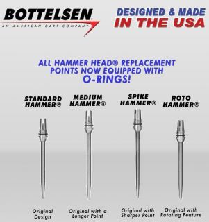 Bottelsen Hammer Head Medium Moveable Dart Points Tips Darts Flights