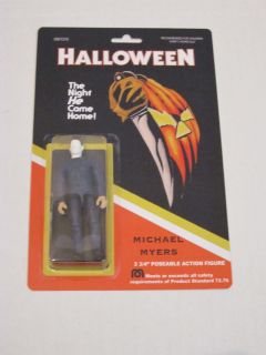   Michael Myers Action Figure on Card Classic Horror Movie 3 3 4 Size