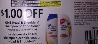 20 $1 1 Head and Shoulders Shampoo or Conditioner Coupons Exp 4 30 13