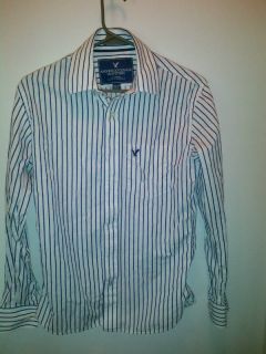 American Eagle Vintage Fit Blue White Stripe Size XS Button Down Shirt