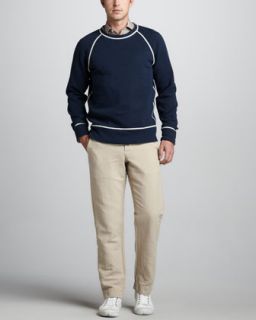 4332 Billy Reid Cotton Raglan Sweatshirt, John T Check Sport Shirt