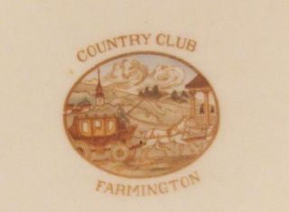 Farmington Country Club Lamberton China Soup Bowl c1920 Serving Dish