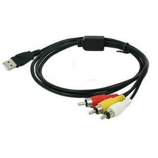 USB Male A to 3 RCA AV A/V TV adapter Cord Cable for