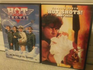 HOT SHOTS & HOT SHOTS PART DEUXCharlie Sheen 2 Pack DVDs LIKE