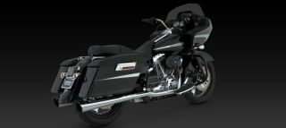Vance Hines Exhaust Tapered Slash Cut Slip Ons Chrome Harley Touring
