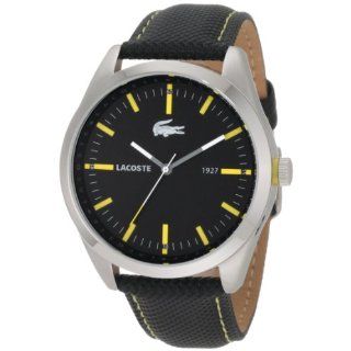 Lacoste Montreal Black Dial Black Leather Mens Watch 2010596 Watches