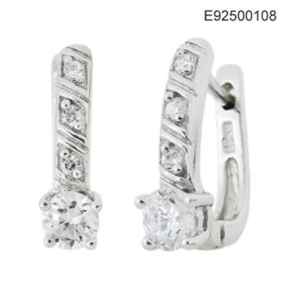 Variety of 925 Sterling Silver Half Hoop CZ Earrings