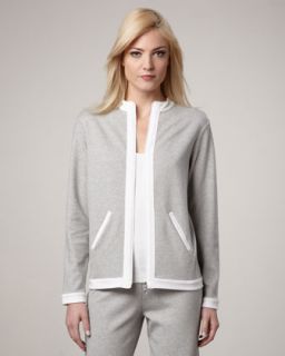  available in grey heather wht $ 198 00 joan vass colorblock zip jacket