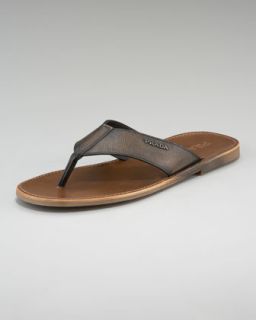 Prada Saffiano Thong Sandal   