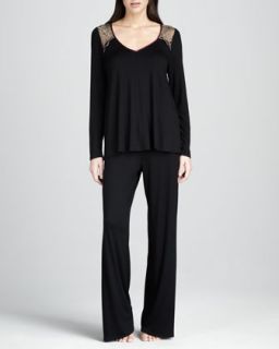  available in black $ 165 00 fleur t lace shoulder pajamas $ 165