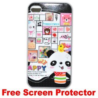 Cute Cartoon Case Happy Panda Hard Case Cover for Iphone
