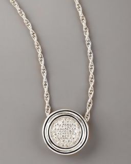 pave diamond pendant necklace silver $ 395