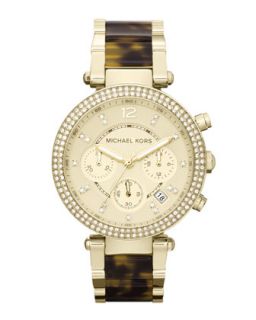  parker chronograph glitz watch available in golden $ 250 00 michael