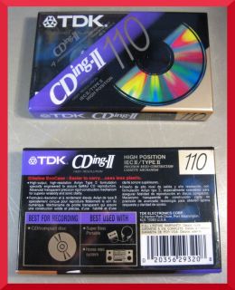 TDK Blank Audio Cassette Tapes 110 Minute Type II High Bias 2 Pack New