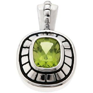 Sterling Silver Bezel Pendant With Cushion Cut Genuine