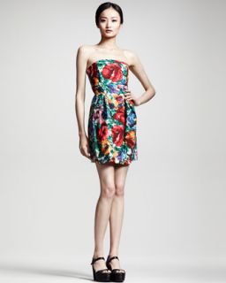 Dolce & Gabbana Floral Print Strapless Dress   
