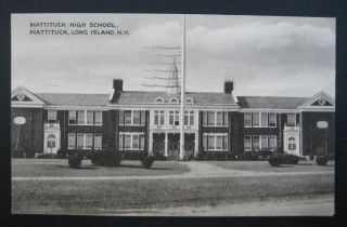 1953 Li NY Mattituck High School Long Island New York Old Postcard