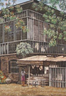 Iligan Ancestral House 24X30 Philippine Pinoy Art Oil Painting Free