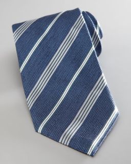 M044F Armani Collezioni Textured Diagonal Striped Tie, Royal
