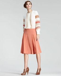 Line Silk Skirt  
