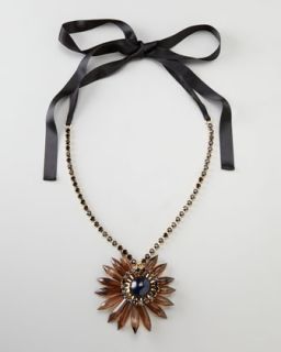 Y1ETH Marni Long Flower Pendant Necklace