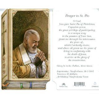 Saint Padre Pio Holy Prayer Card Bible Shaped Everything