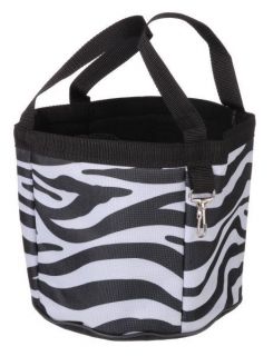 Zebra Print Horse Grooming Caddy Tote Bag Carrier Tools