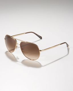 Golden Aviator Sunglasses  