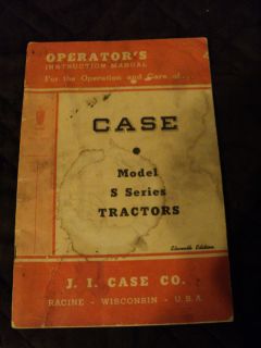 Case Model s Series Tractors Operators Instruction Manual Eleventh