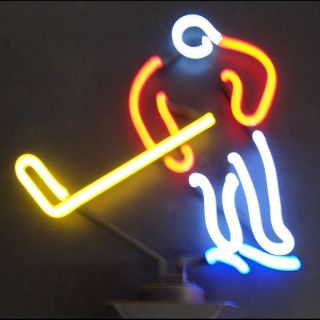 neon sign Hockey player wall Table lamp light hand blown glass