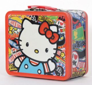 Hello Kitty Stickers Design Metal Tin Lunch Box Lunchbox