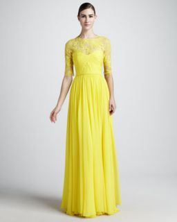 Rickie Freeman for Teri Jon High Neck Lace Gown   