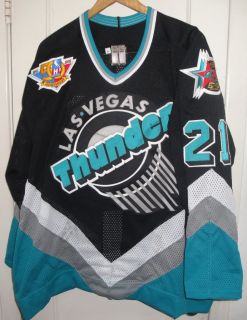Las Vegas Thunder KEN QUINNEY Game Used Worn IHL Hockey Jersey