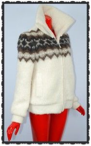 Vintage 70s Hilda Ltd Wool Chevron Icelandic Chunky Sweater Indie Boho
