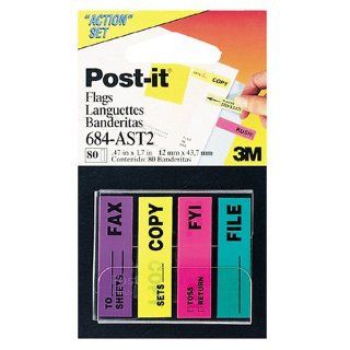 3M Post it(R) Printed Action Flag Set, Pack Of 4 Pads