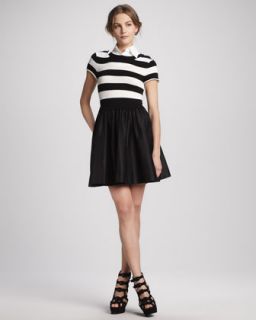  in black white $ 330 00 alice olivia laurelle striped shirtdress
