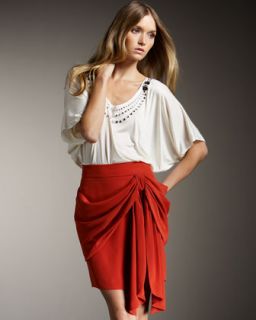 Juicy Couture Draped Silk Skirt   