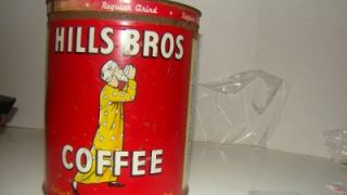 Hills Bros Coffee 8 Circa 1936 Vintage Red Can Brand