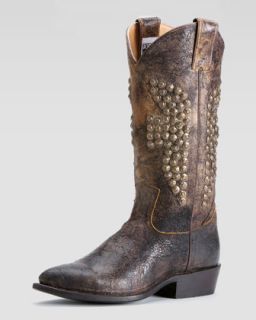  in chocolate $ 368 00 frye billy distressed studded boot $ 368