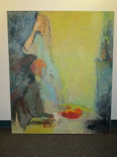 HOWLAND VINTAGE MID CENTURY ABSTRACT PAINTING BAY AREA EXPRESSIONISM