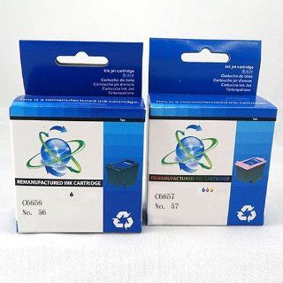 2 Pack Hp56 Hp57 Ink Remanufactured for Hp 56 57 2150 2175