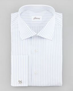 M05SM Brioni Textured Striped Dress Shirt