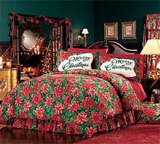 new poinsettia christmas decor bedding comforter set free economy